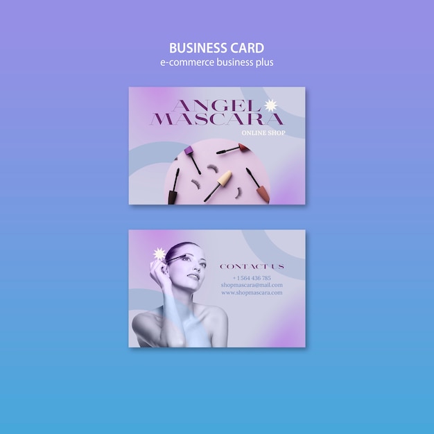 Free PSD gradient e-commerce business card template