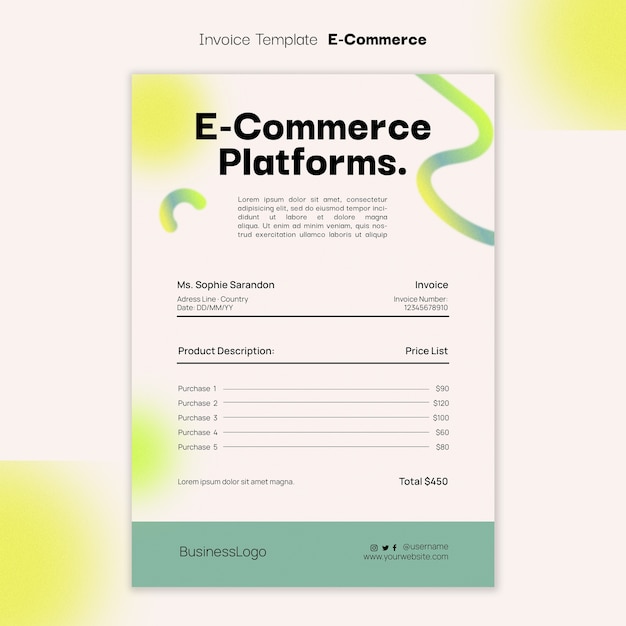 Gradient e-commerce invoice template