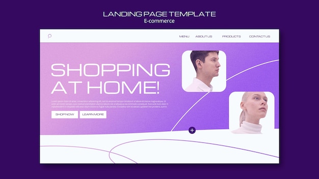 Free PSD gradient e-commerce landing page template