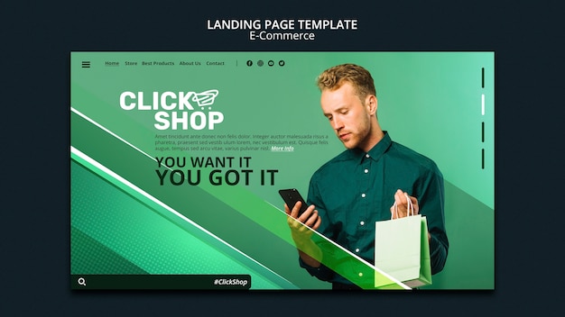 Gradient e-commerce landing page