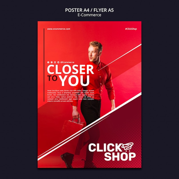 Gradient e-commerce poster template