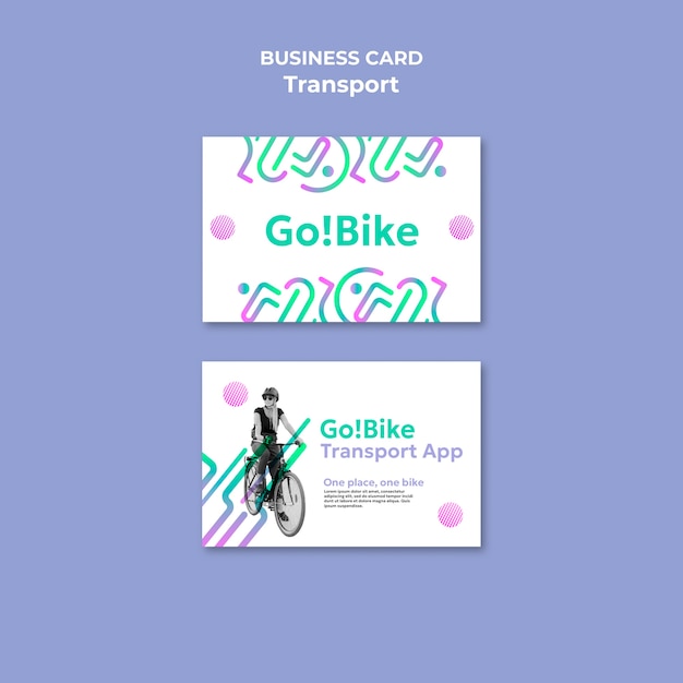 Free PSD gradient eco transport business card