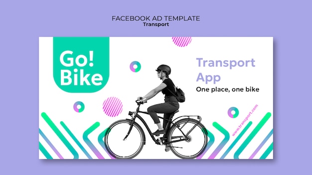 Free PSD gradient eco transport facebook template