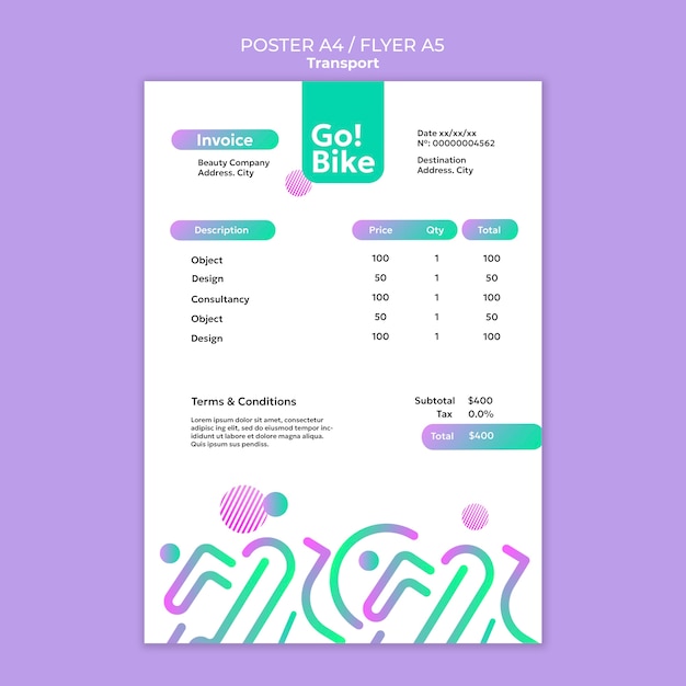 Free PSD gradient eco transport poster template