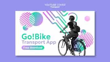 Бесплатный PSD Градиент эко транспорт youtube обложка