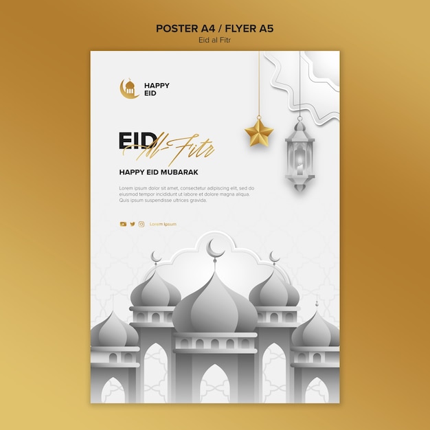 PSD gratuito modello di gradiente eid al-fitr