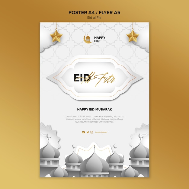 Free PSD gradient eid al-fitr template