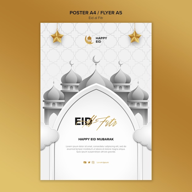 Free PSD gradient eid al-fitr template