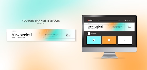 Gradient Fashion Design Template: Stylish Solution for Your YouTube Branding
