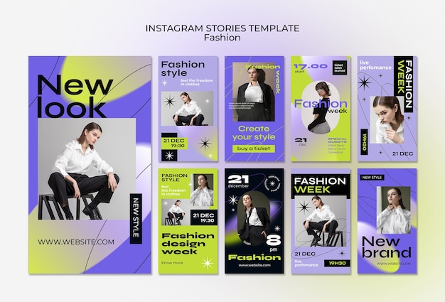 Free PSD gradient fashion instagram stories