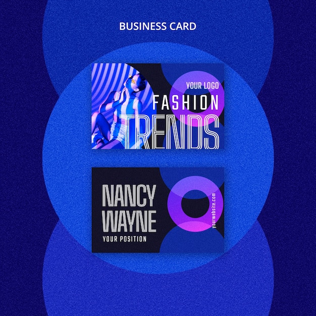 Gradient Fashion Trends Business Card Template Free PSD Download