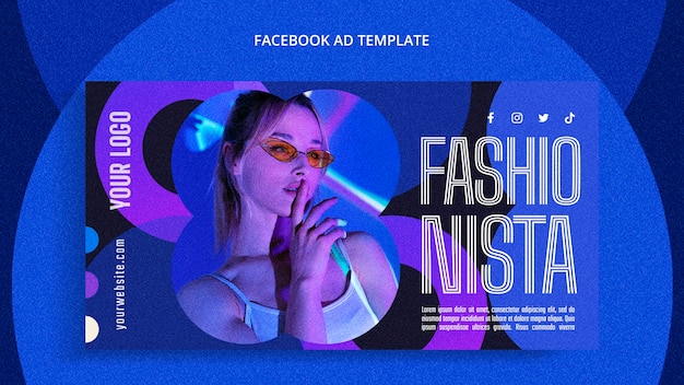 Free PSD gradient fashion trends facebook template