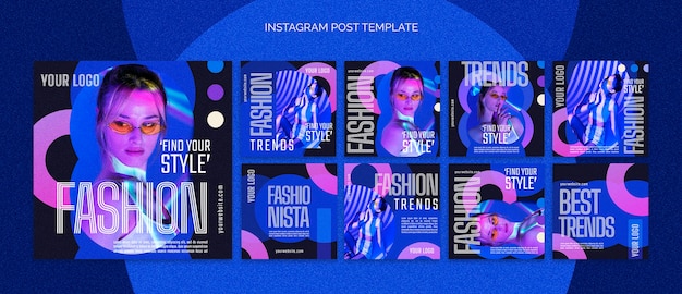 Бесплатный PSD Градиентные модные тренды в instagram посты