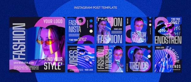 Free PSD gradient fashion trends instagram posts