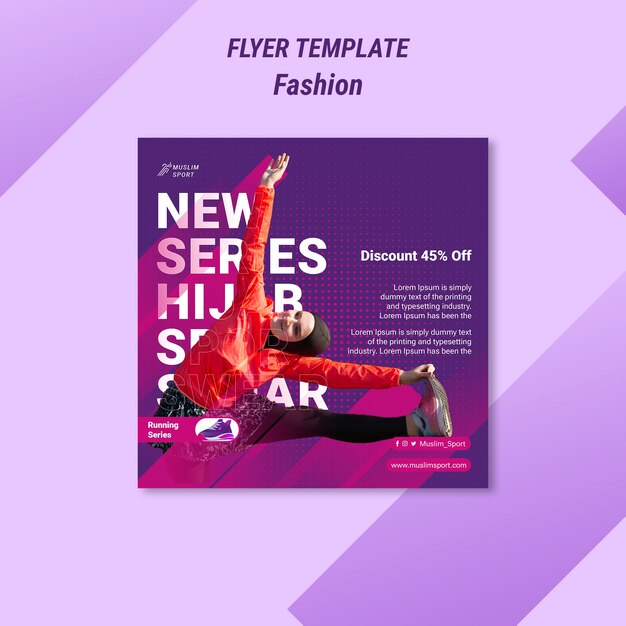 Free PSD gradient fashion trends square flyer template