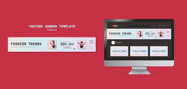 Free PSD gradient fashion trends youtube banner