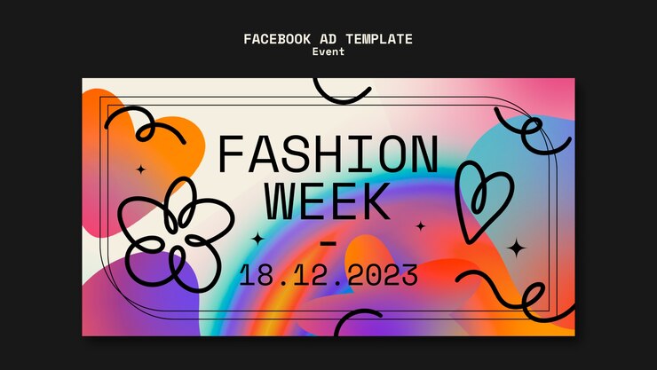Free PSD gradient fashion week facebook template