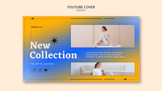 Gradient fashion youtube cover template