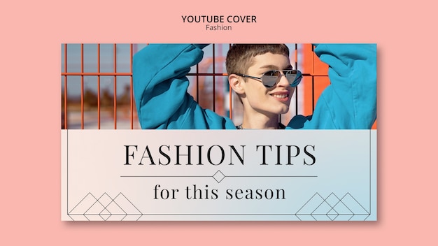 PSD gratuito modello di copertina di youtube di moda sfumata