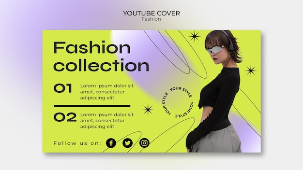 Free PSD gradient fashion youtube cover