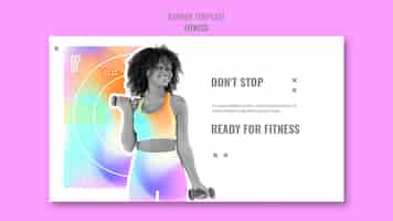 PSD gratuito design del modello di fitness gradiente