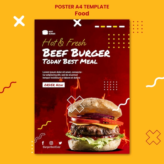 Gradient food poster template design