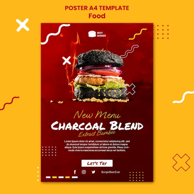 Gradient food poster template design