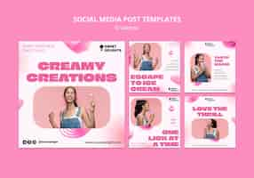 Free PSD gradient frozen delights template