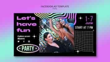 Free PSD gradient fun party facebook template