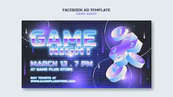 Free PSD gradient game night template design