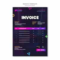 Free PSD gradient gaming social media invoice template