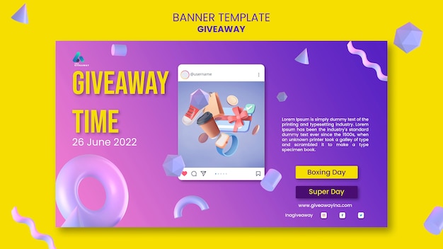 Free PSD gradient giveaway banner template