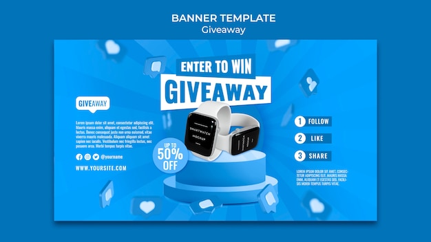 Gradient giveaway design template