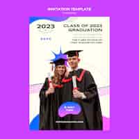 Free PSD gradient graduation event invitation template