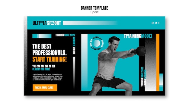 Free PSD gradient gym design template