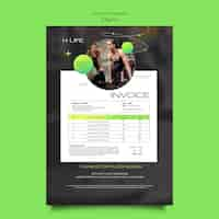 Free PSD gradient gym training invoice template