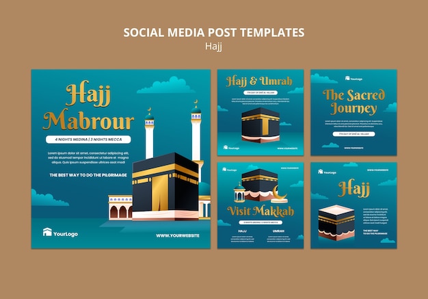 Free PSD gradient hajj season instagram posts