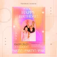 Free PSD gradient happy birthday poster template