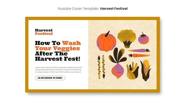 Free PSD gradient harvest festival template design