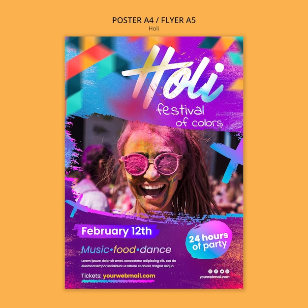 Gradient holi design template