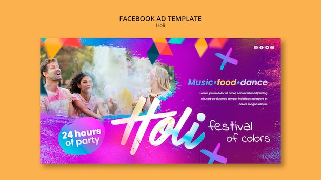 Free PSD gradient holi design template