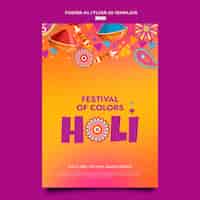 Free PSD gradient holi festival design template