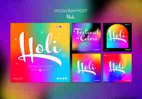 Free PSD gradient holi festival template