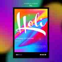 Free PSD gradient holi festival template