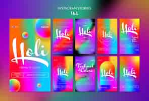 Free PSD gradient holi festival template