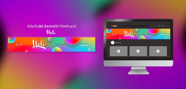 Gradient holi festival template