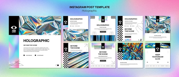 Free PSD gradient holographic template design