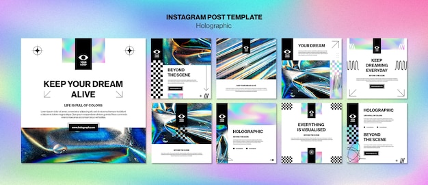 Free PSD gradient holographic template design