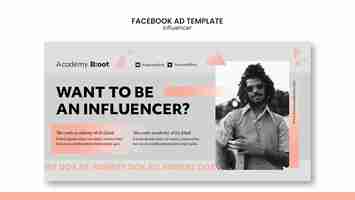 PSD gratuito modello facebook dell'influencer gradiente