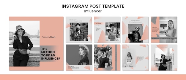 PSD gratuito post instagram di influencer sfumati